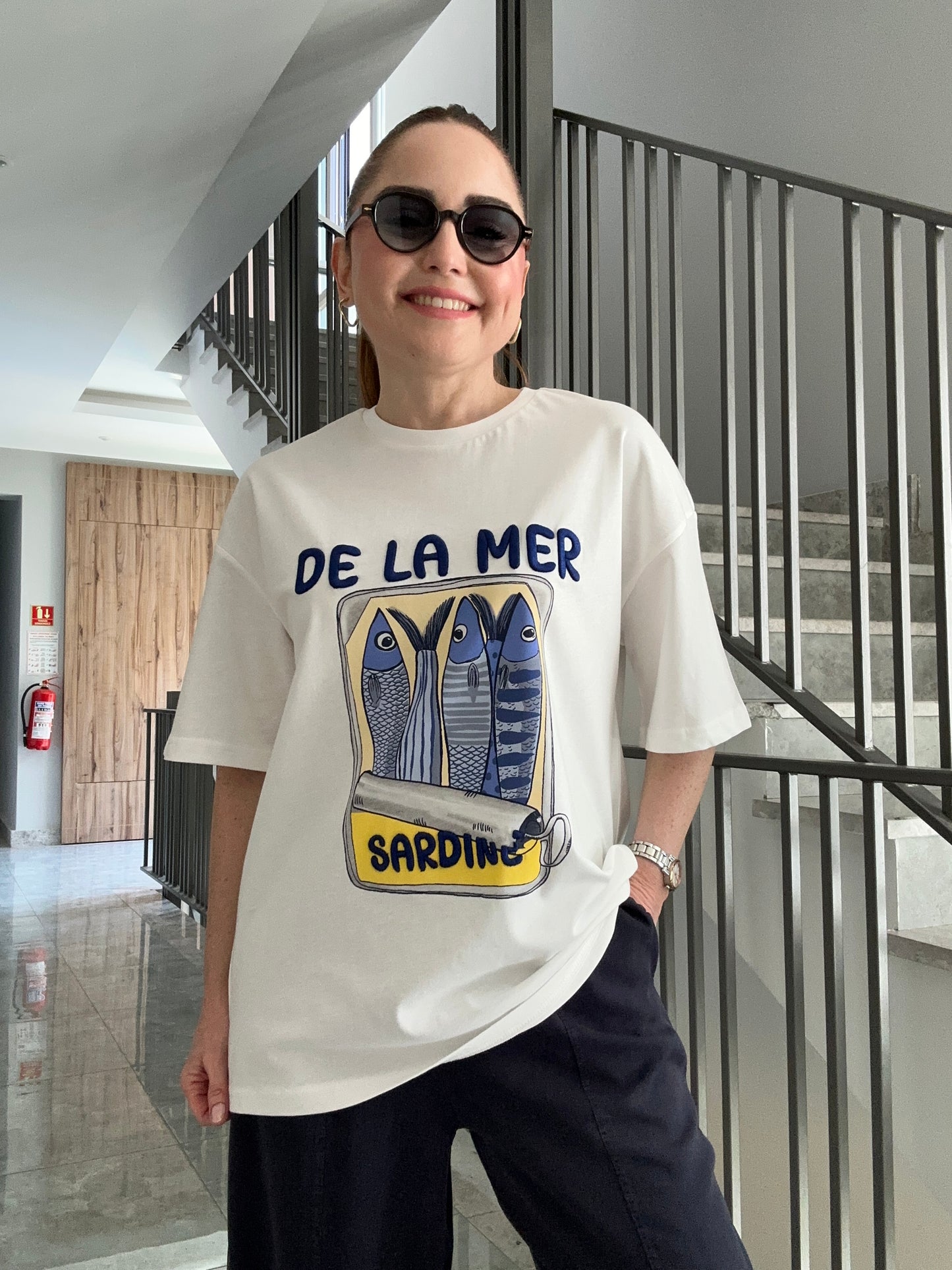 De la mer nakışlı tişört