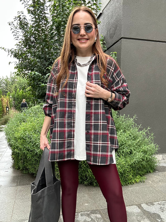 Oversize oduncu gömlek