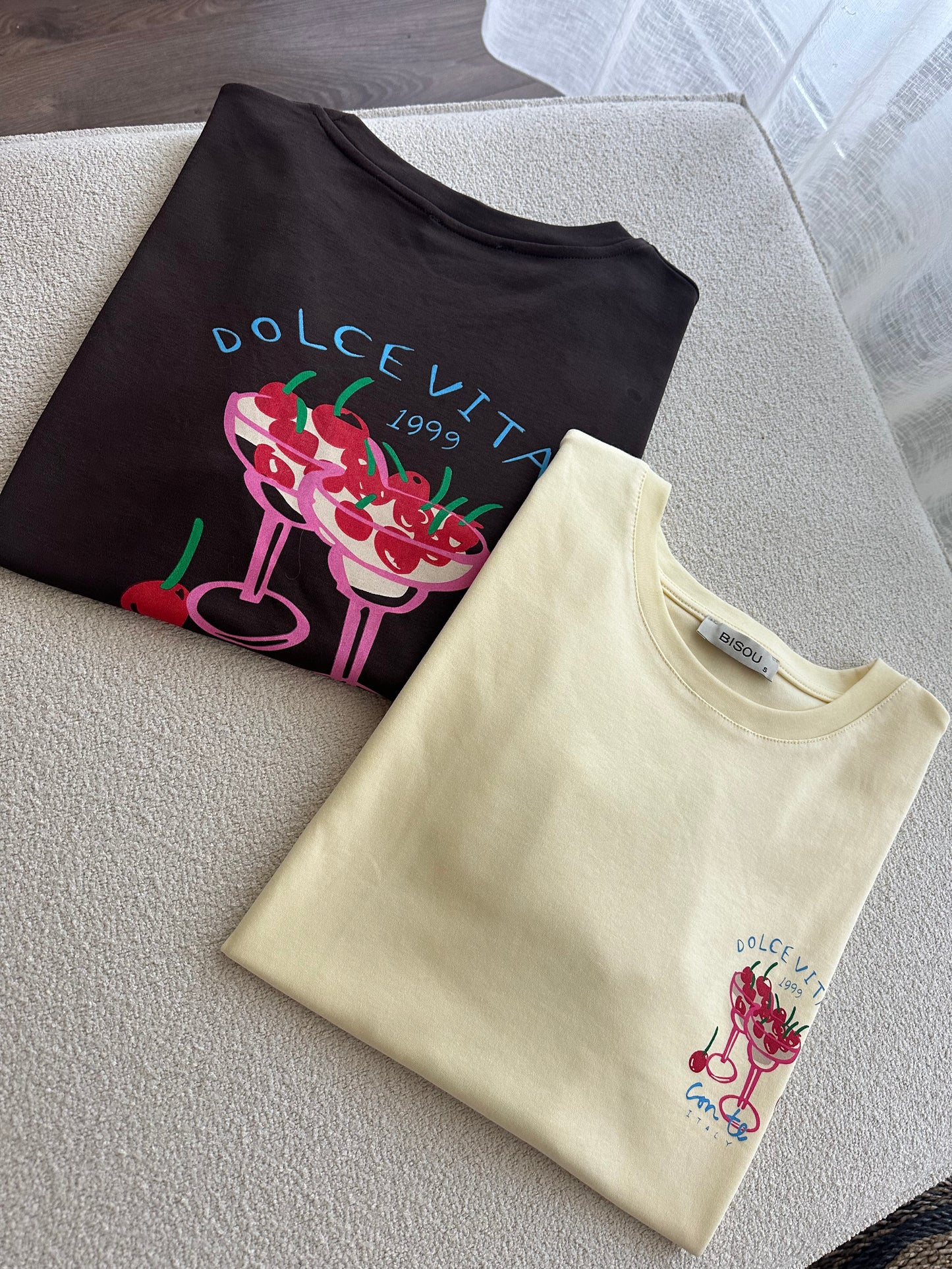 Dolce vita baskılı tişört
