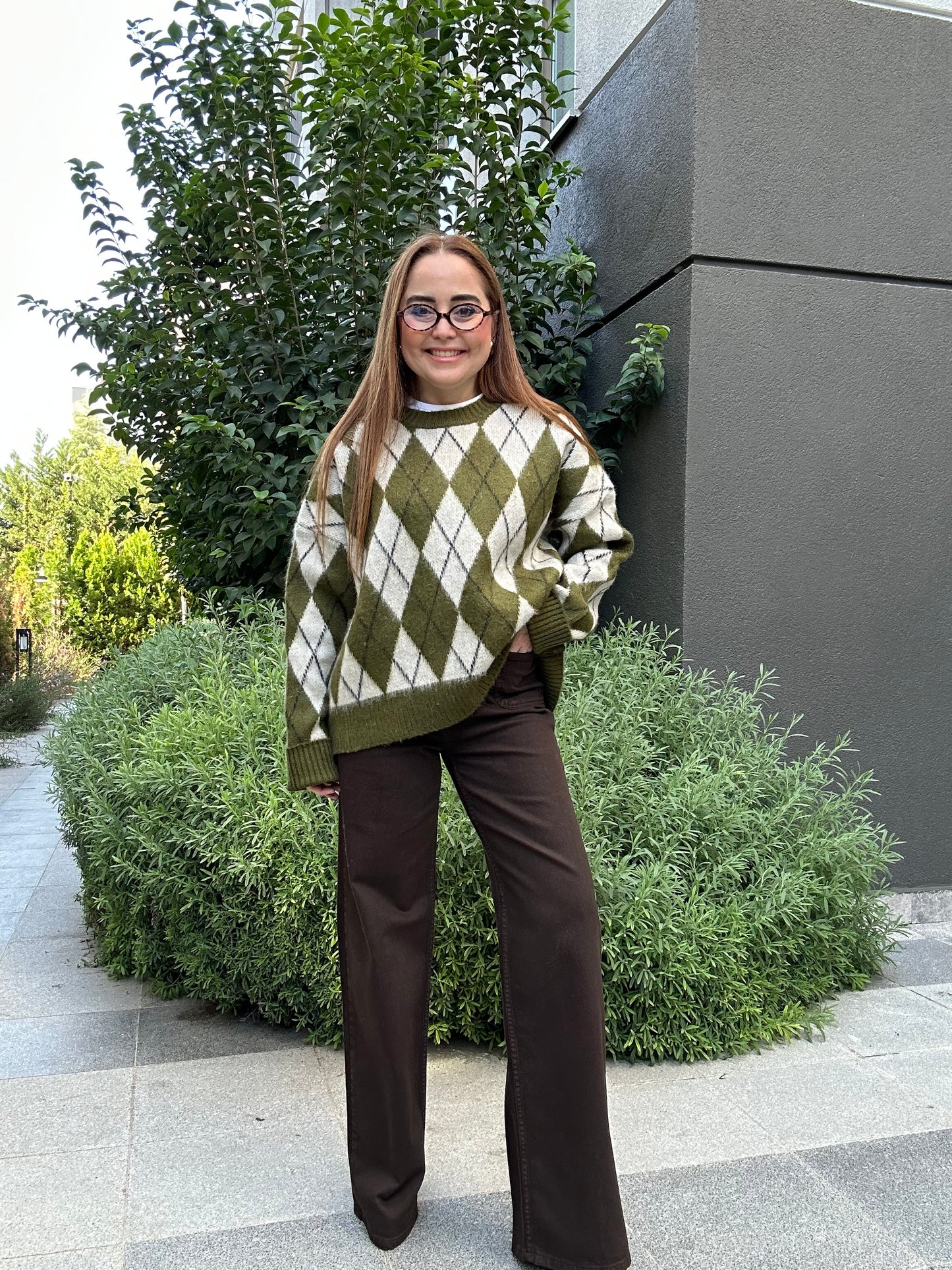 Premium kalın baklava kazak