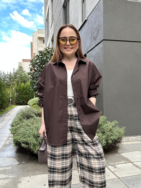 Oversize poplin gömlek