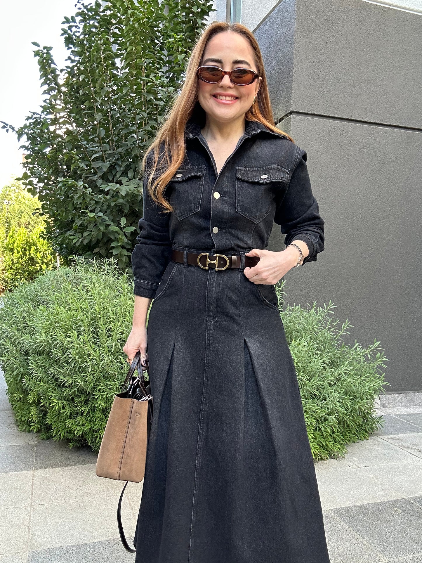 Premium denim elbise