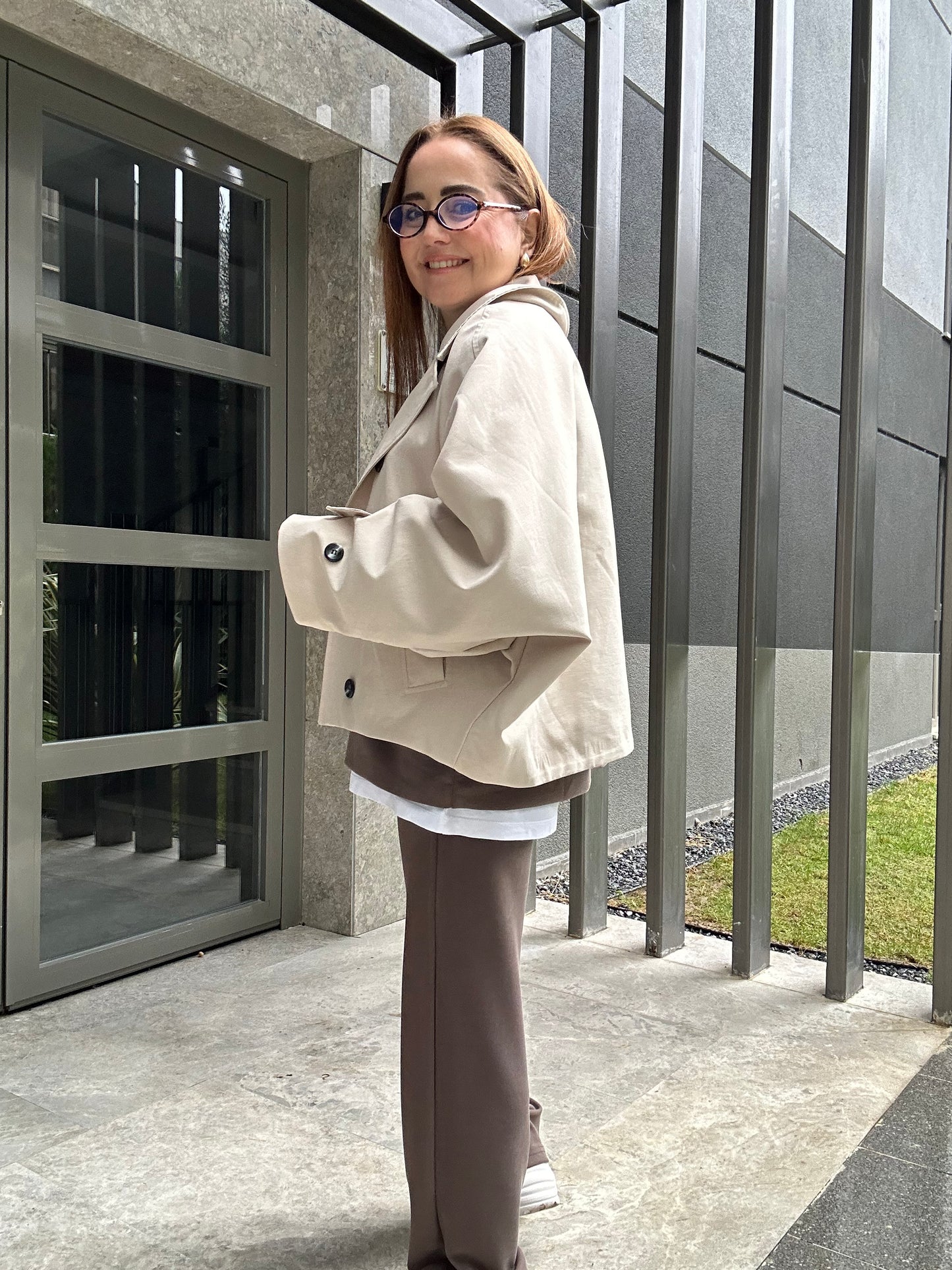 Premium ekose astarlı trençkot