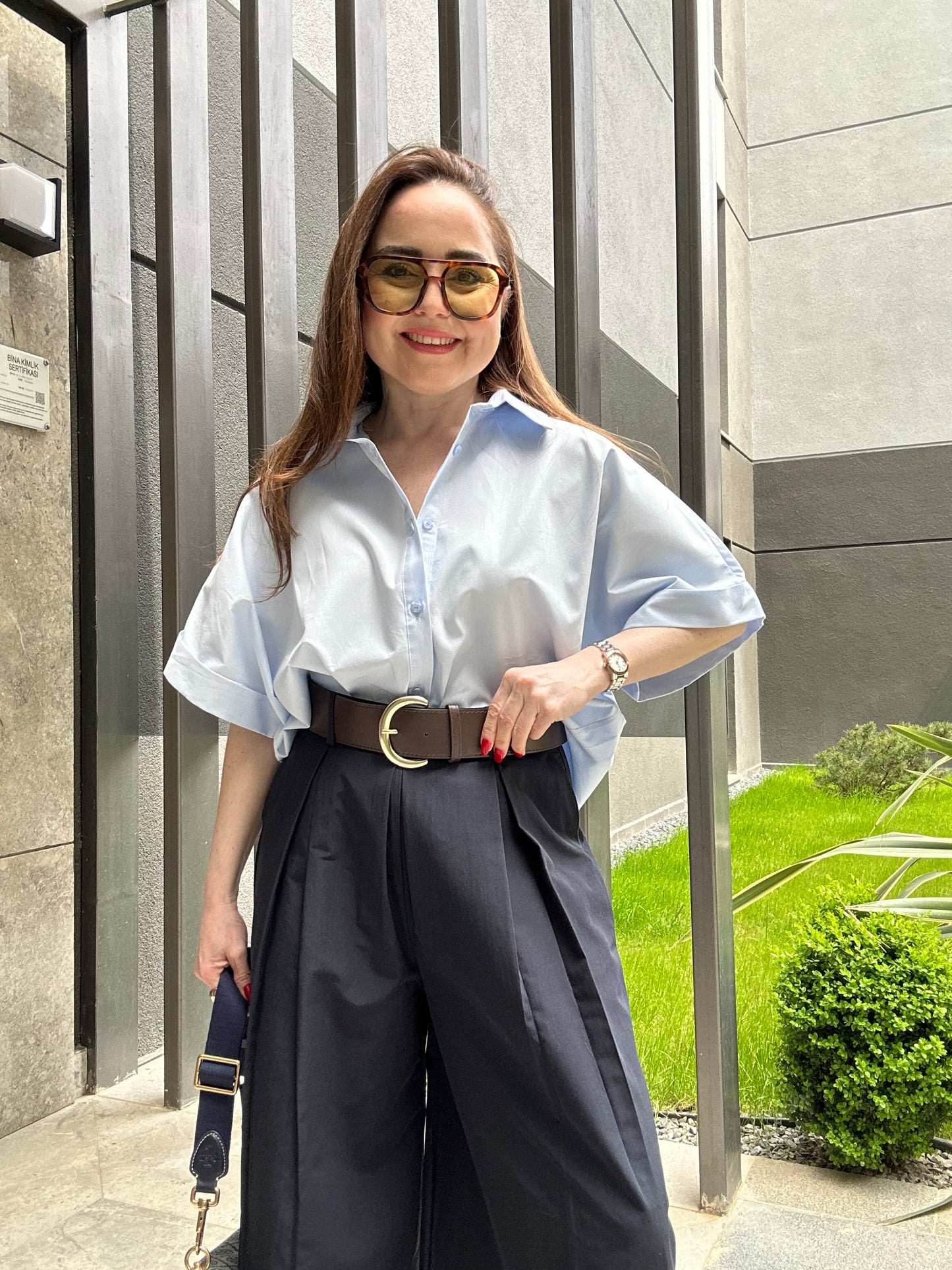 Premium kemerli pantolon etek