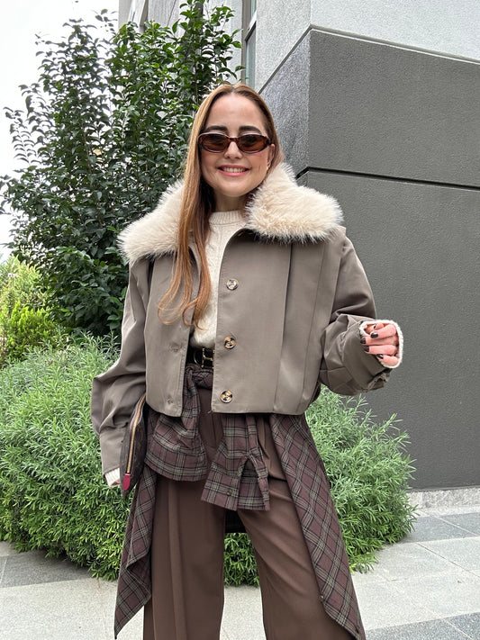 Çıkabilir kürklü premium mont