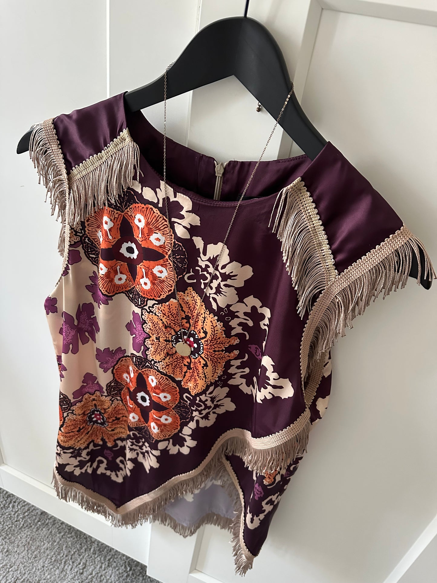 Boho saten bluz