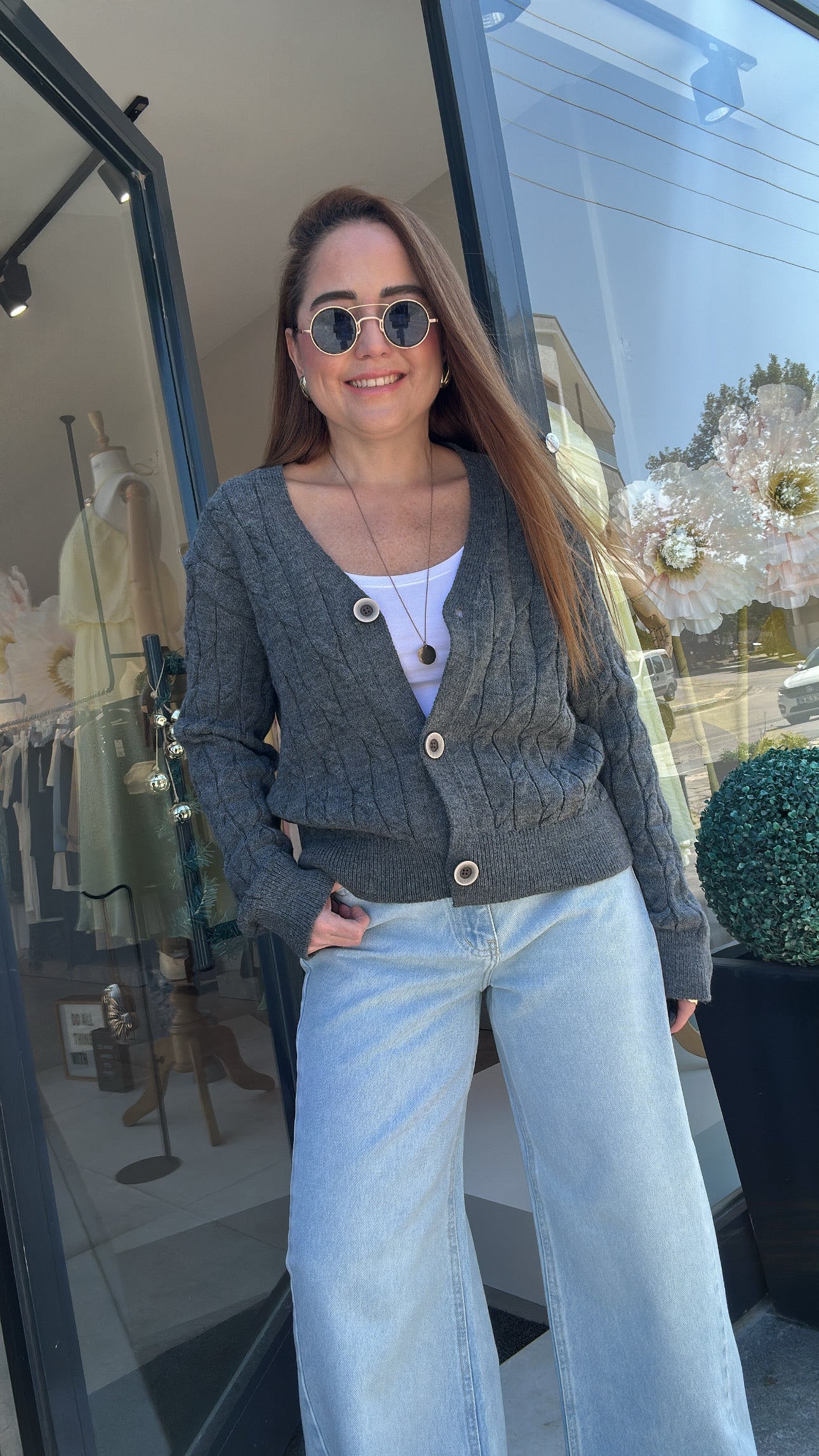 Basic saç örgü hırka