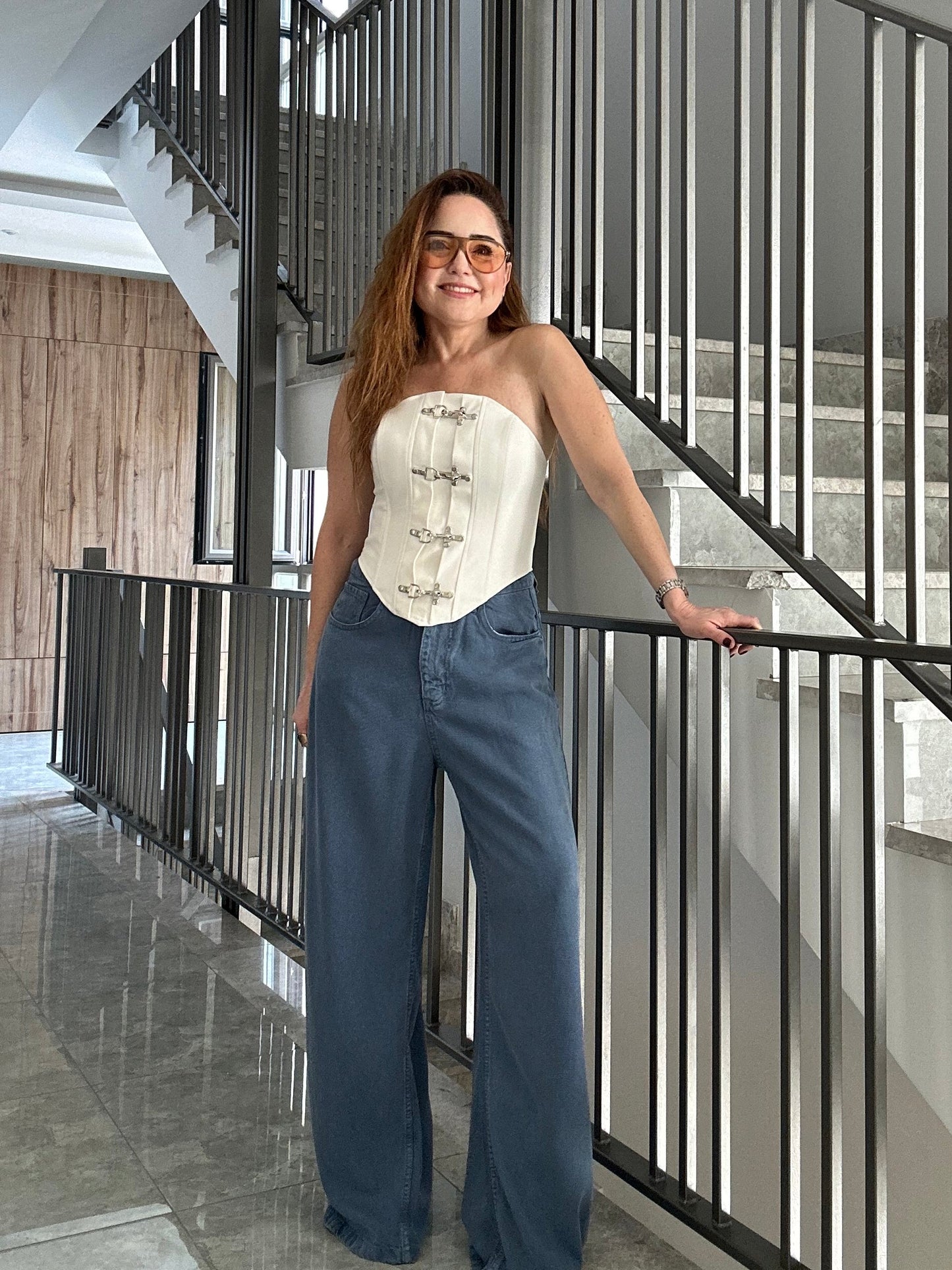 Luna tensel denim pantolon