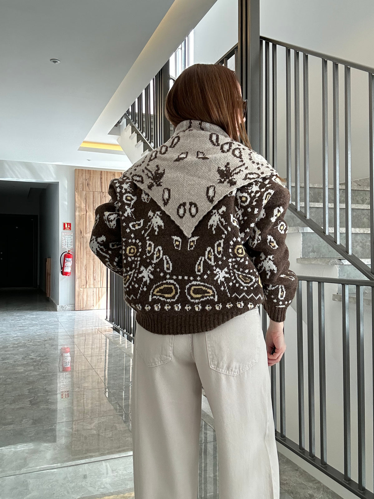 Rodeo şal detaylı kazak ( 2 Parça )