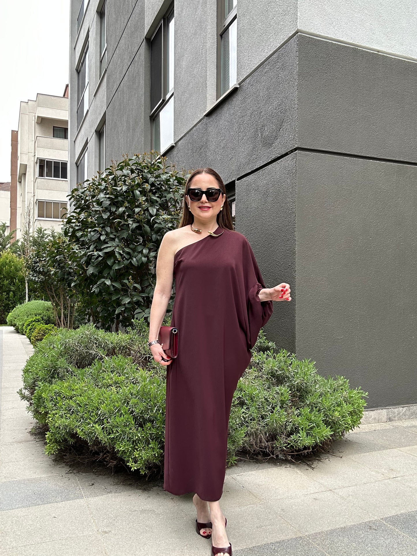 Tasarım gold detaylı elbise