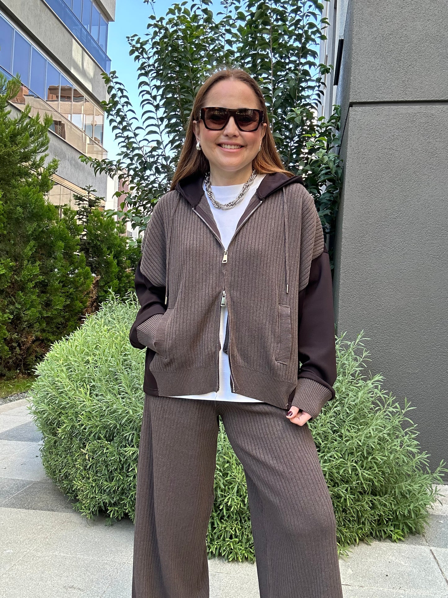 Premium triko detaylı modal takım