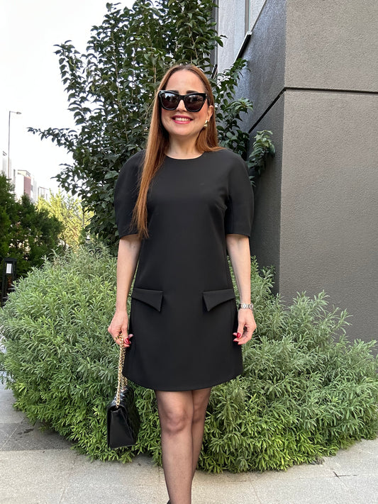 Cepli karpuz kol elbise (astarlıdır)