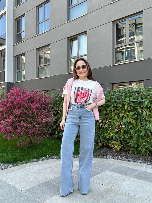 Fisto detaylı jean pantolon